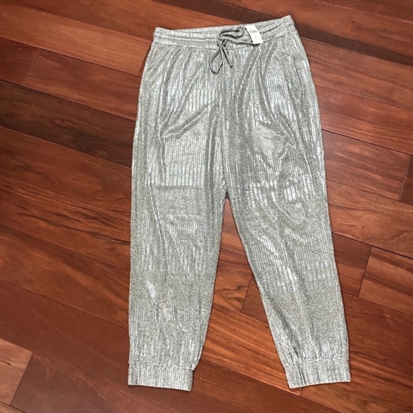Anthropologie Foiled Knit Shine Jogger NWT Size XL - Picture 4 of 4